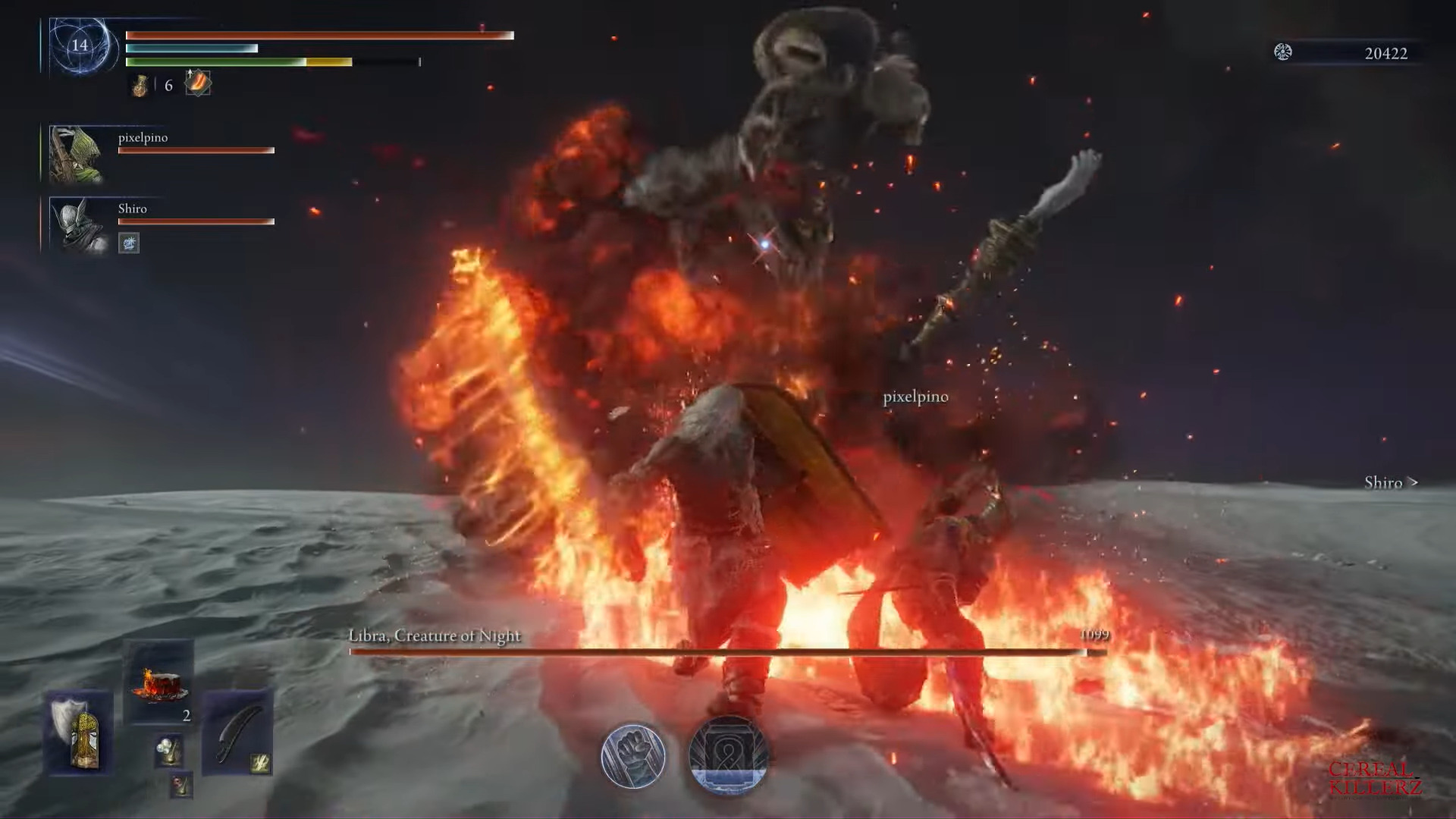 Fire works well against Libra (Image via Bandai Namco Entertainment and @CerealkillerzAT/YouTube)