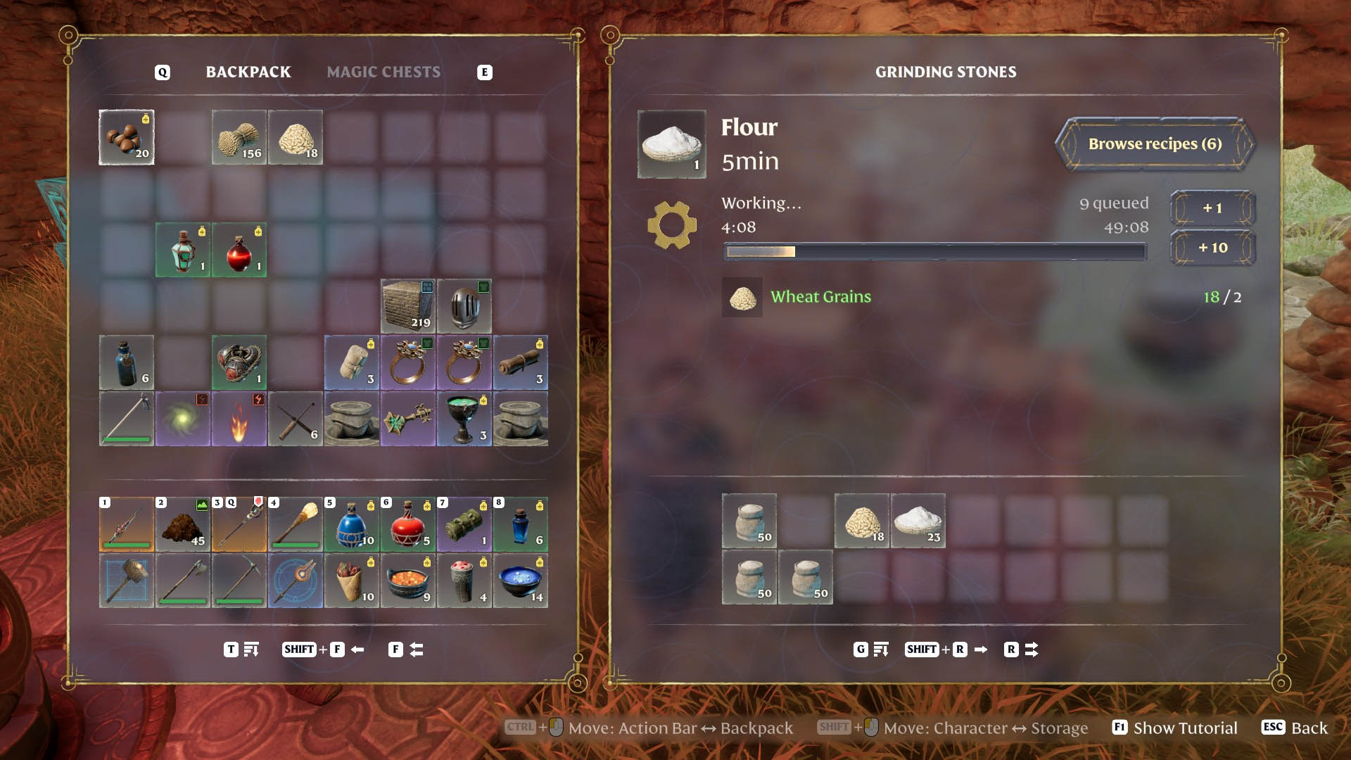 Enshrouded Flour grinding stones recipe