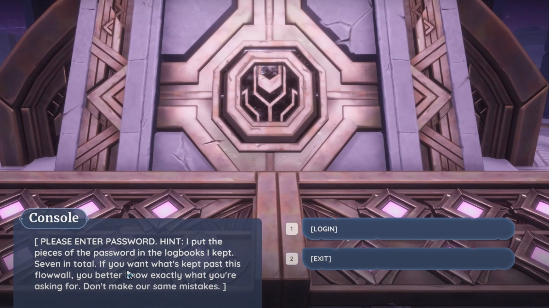 Enter the correct password at the console