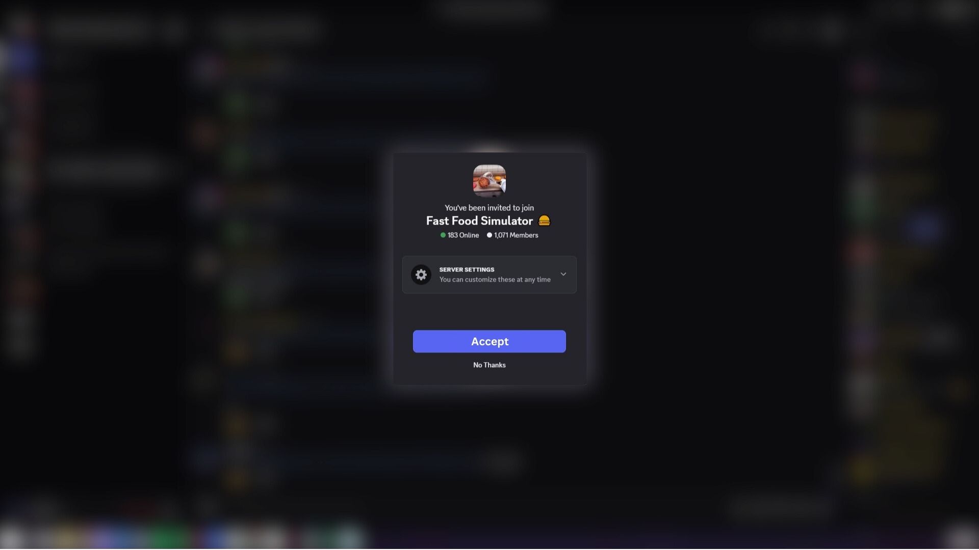 Fast Food Simulator Discord (Image via Discord)