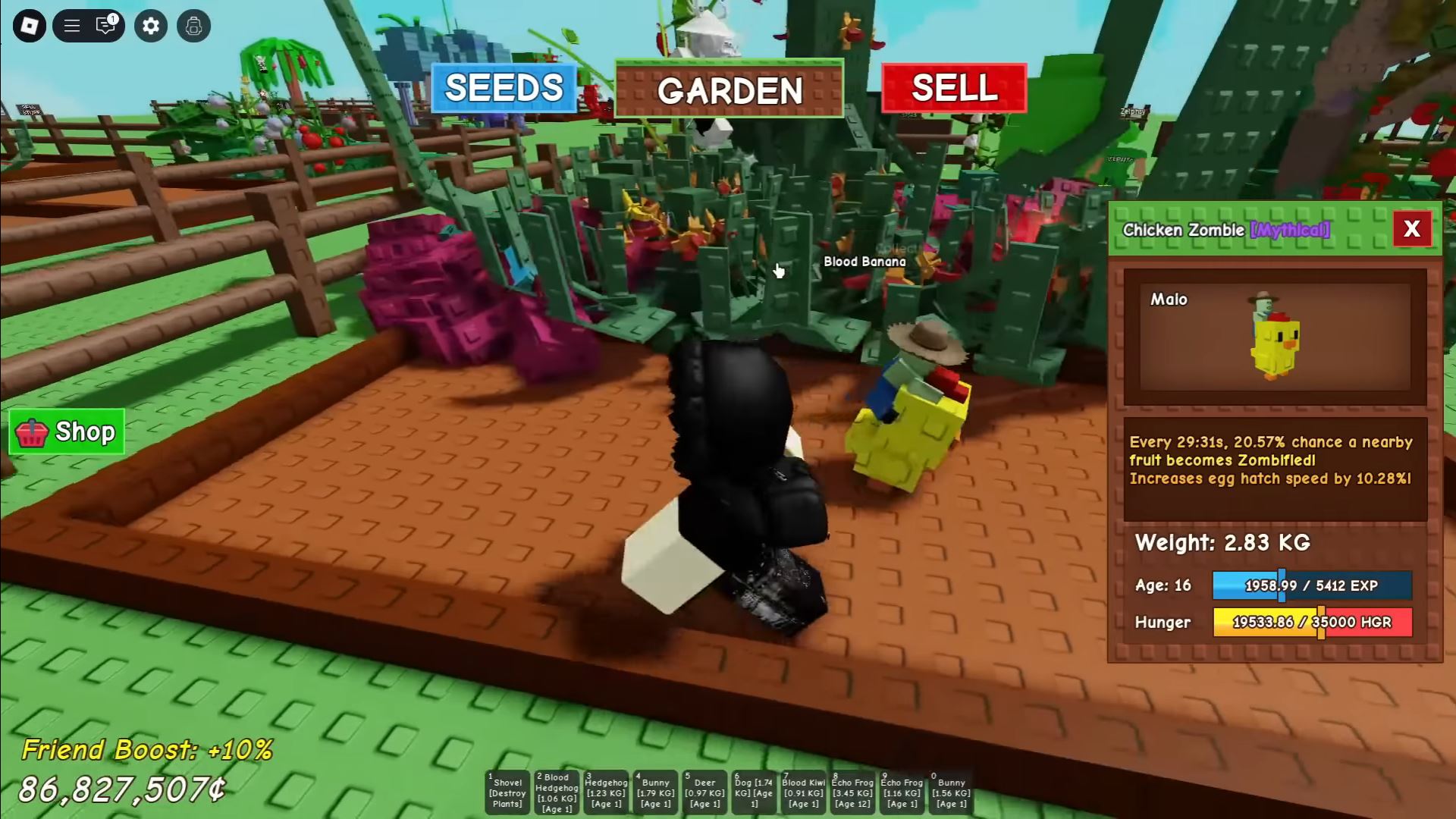 Chicken Zombie stats (Image via Roblox)