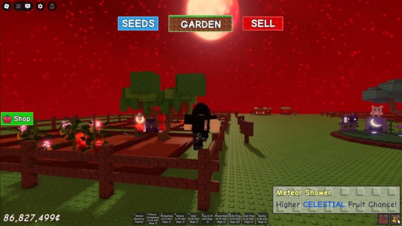 Meteor Shower Event - Grow a Garden (Image via Roblox)