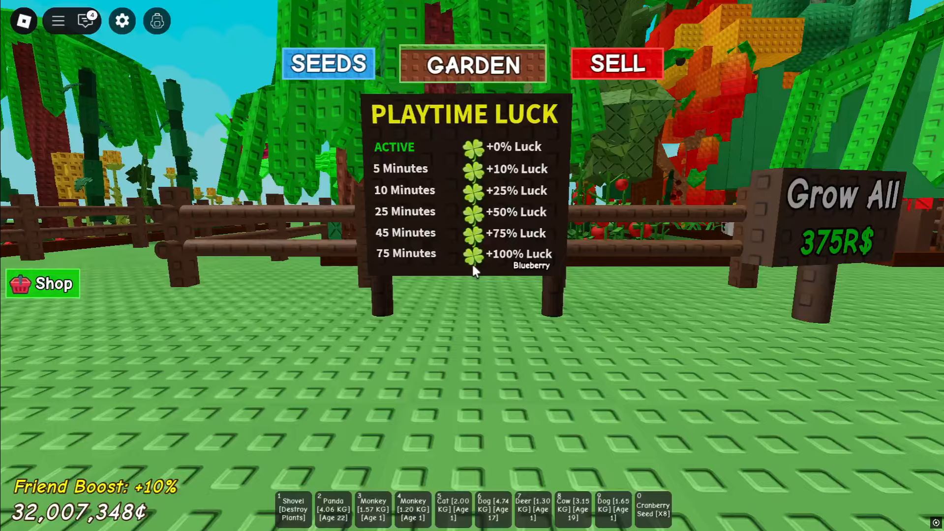 Playtime luck (Image via Roblox)