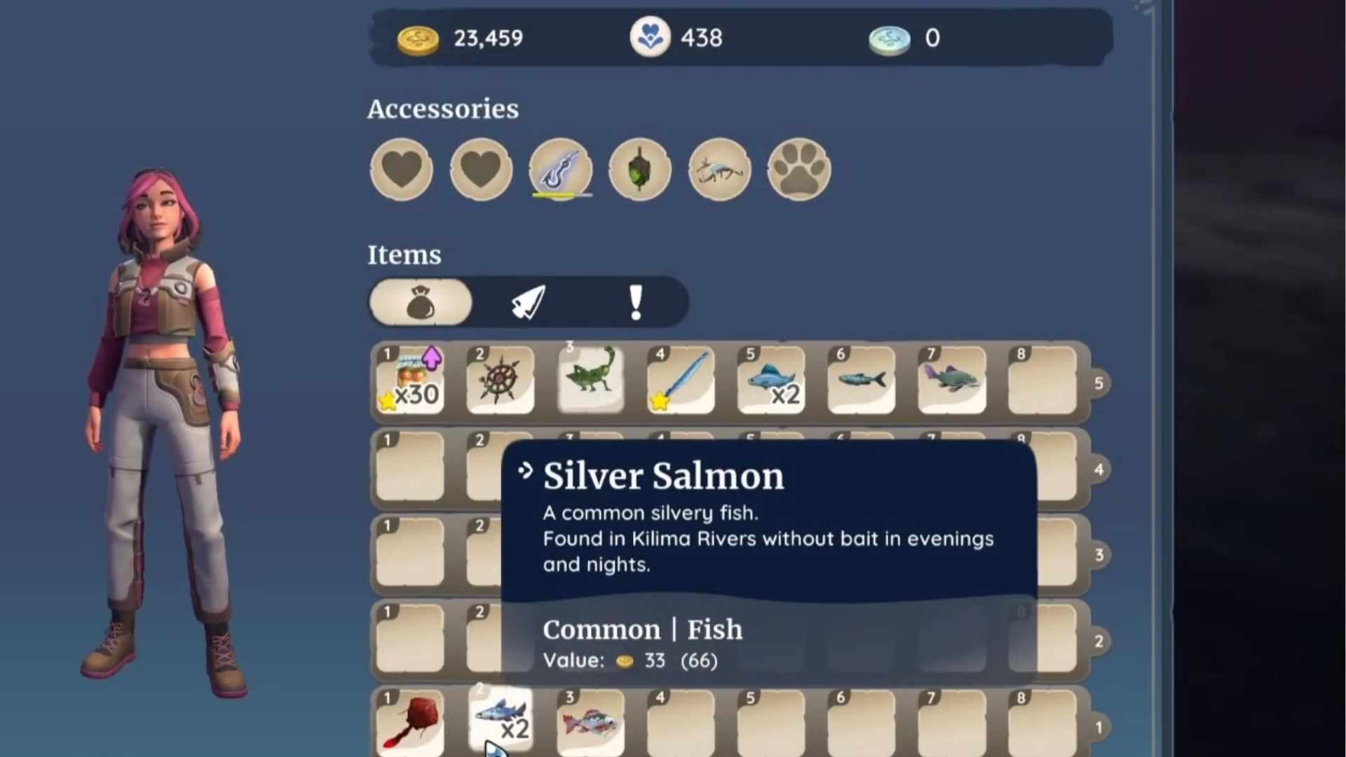Silver Salmon appears only in the Kilima Rivers