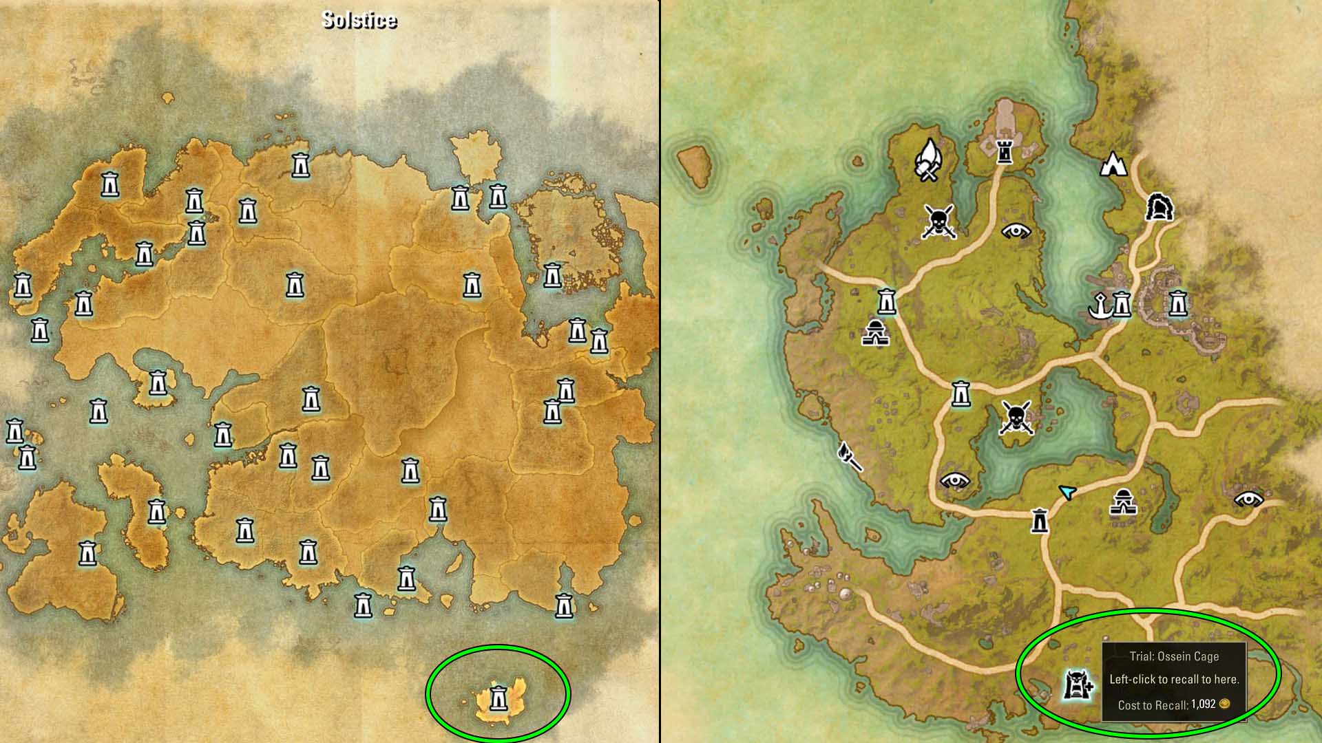 How to Get the Recovery Convergence Set in ESO