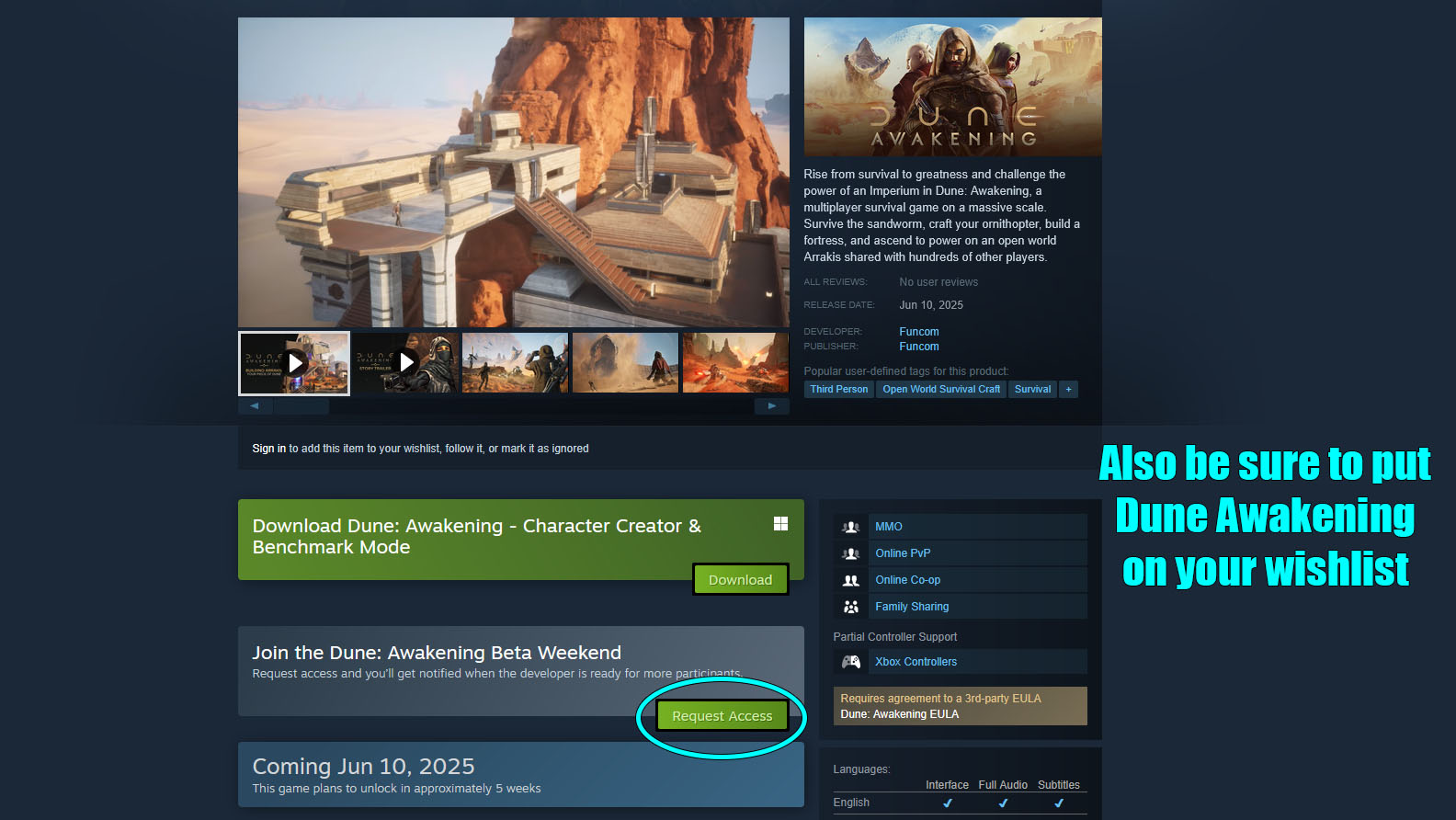 How to Join Dune Awakening May Beta Text