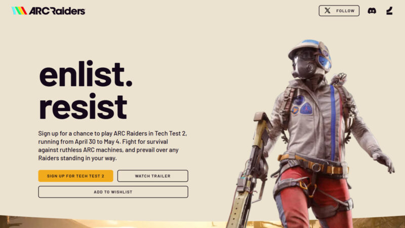 How to request access to ARC Raiders on the game's official website.