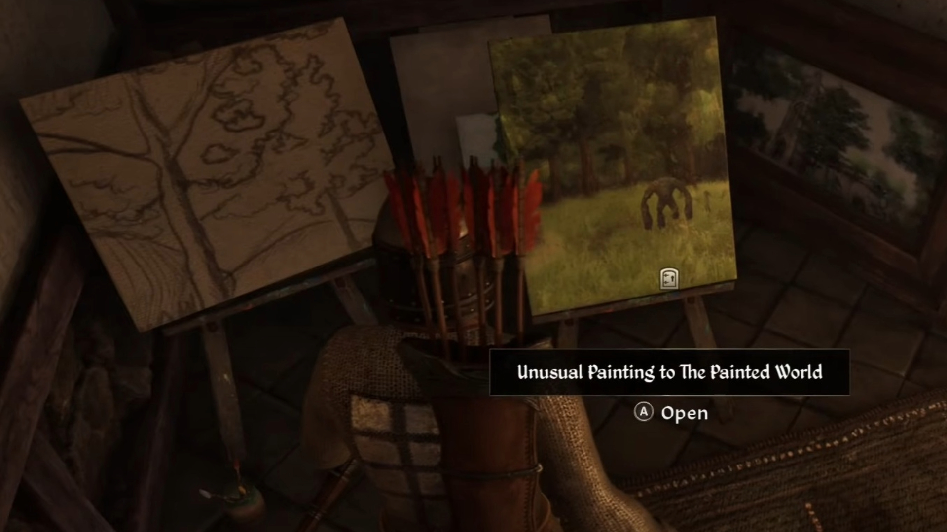 Interact with the painting to go inside