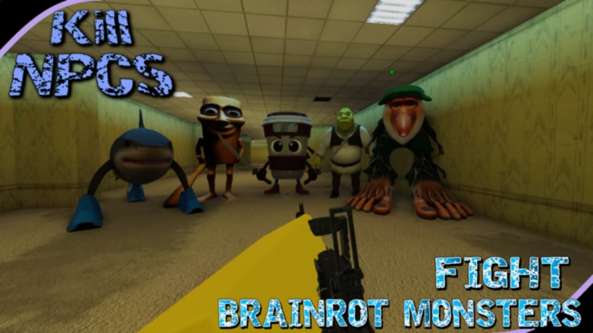 Kill NPCs And Survive is a first-person shooter (FPS) game on Roblox (Image via Roblox | @Raffaboy2/ YouTube)