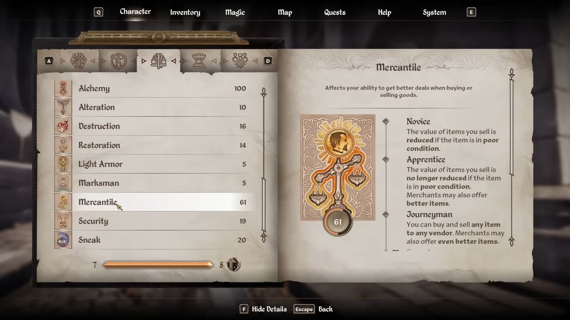 Upgrade Mercantile in Oblivion Remastered ( Image via Bethesda | Kibbles Gaming/YouTube)