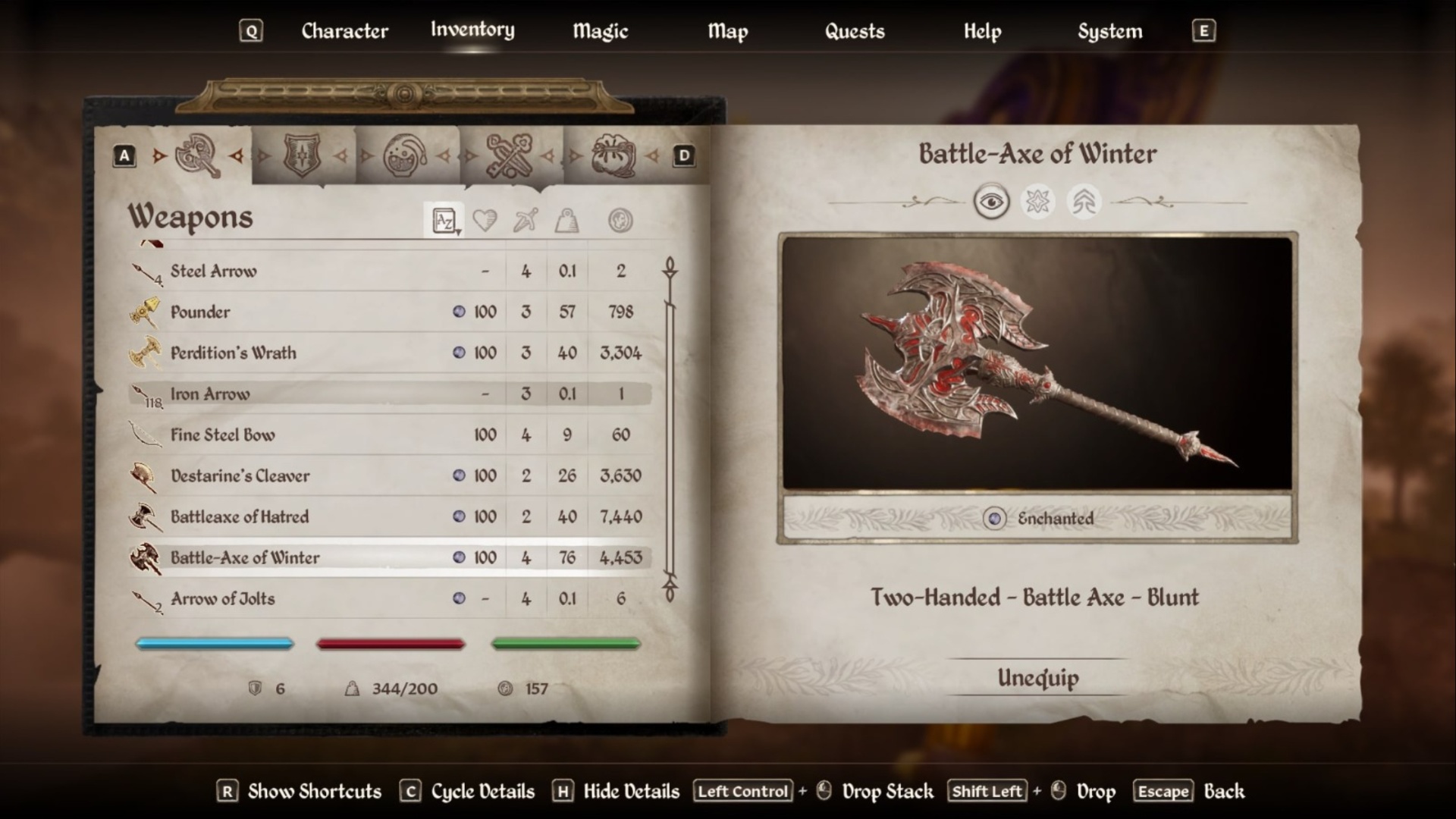 Your enemies shiver at the sight of the Battle-Axe of Winter (Image via Bethesda Softworks)