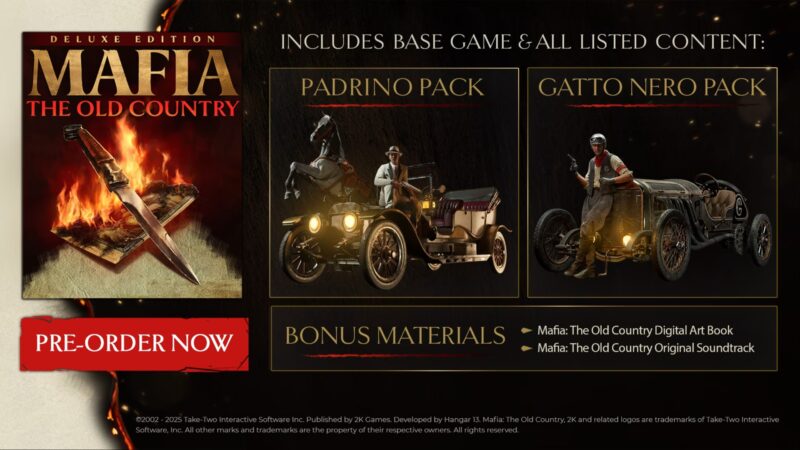 Mafia Old Country Standard and Deluxe Editions (Image via 2K)