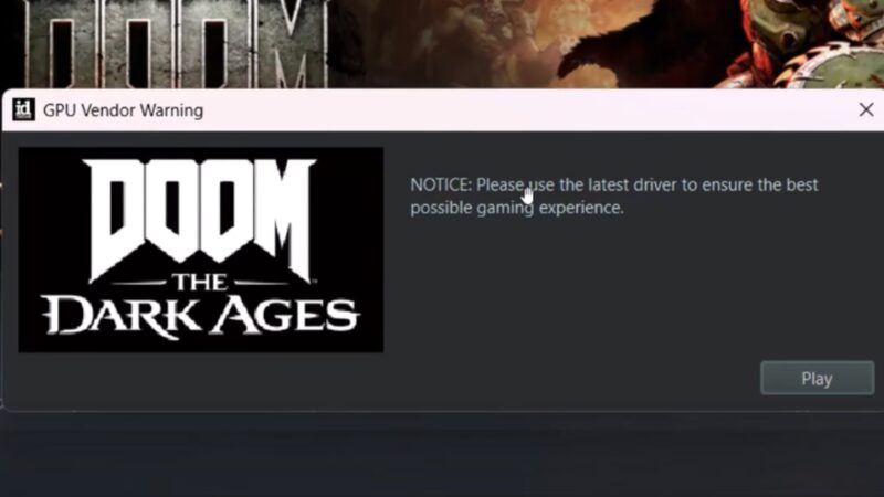 DOOM The Dark Ages GPU Drive Error: Possible Fixes Explored