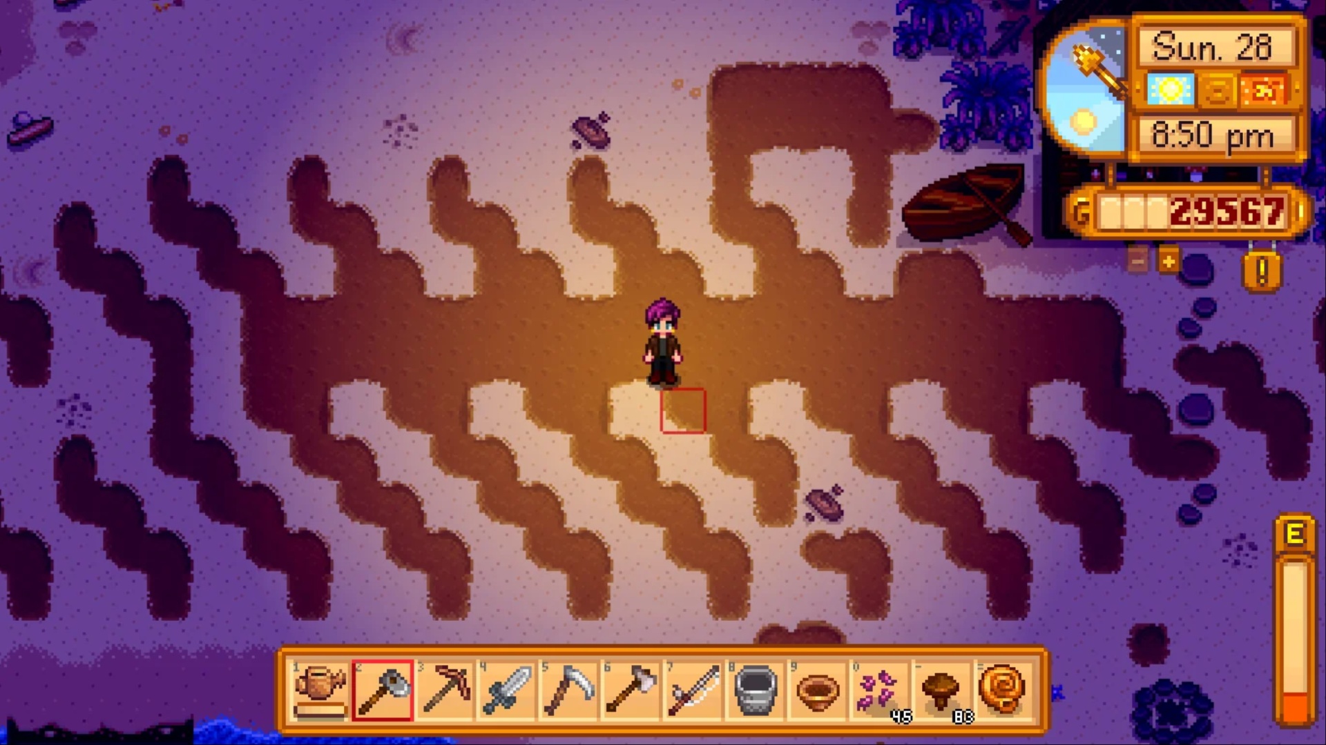 How your beach should look like when you are done finding clay (Image via ConcernedApe)