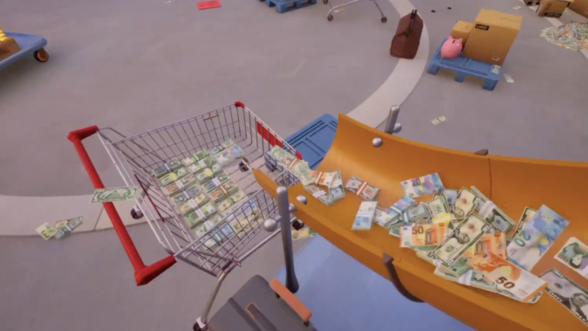 Place a cart at the slide's end (Image via Forklift Interactive)