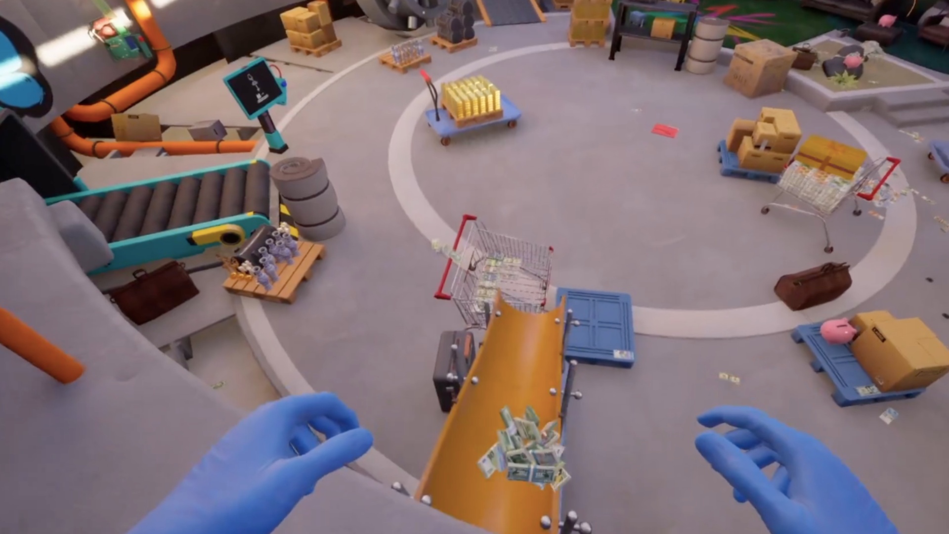 Use the Chute to slide down the money (Image via Forklift Interactive)