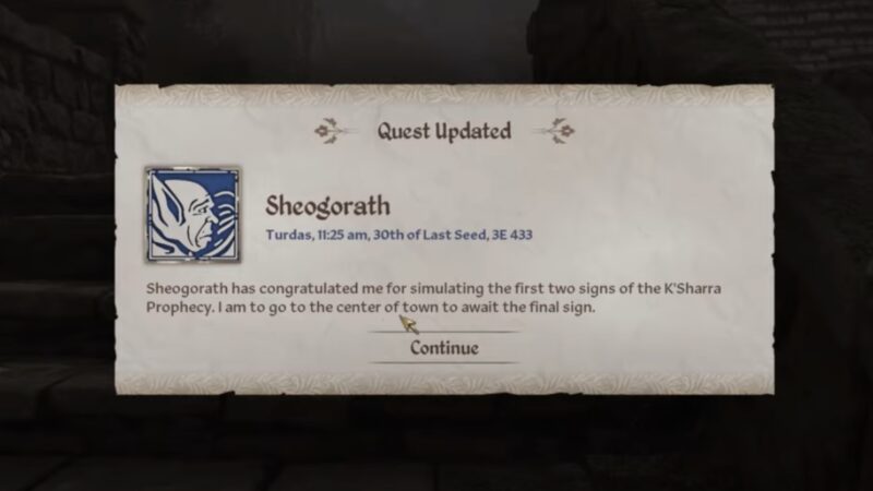 Sheograth Quest Oblivion