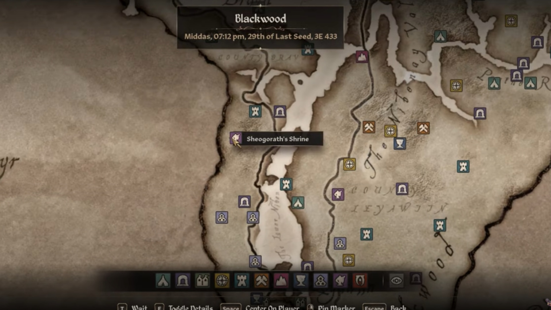 Location of the Sheograth Shrine (Image via Bethesda | Games Guide Channel/YouTube)