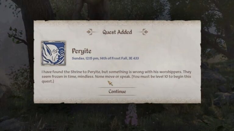 An Objective of the Peryite Quest (Image via Bethesda)