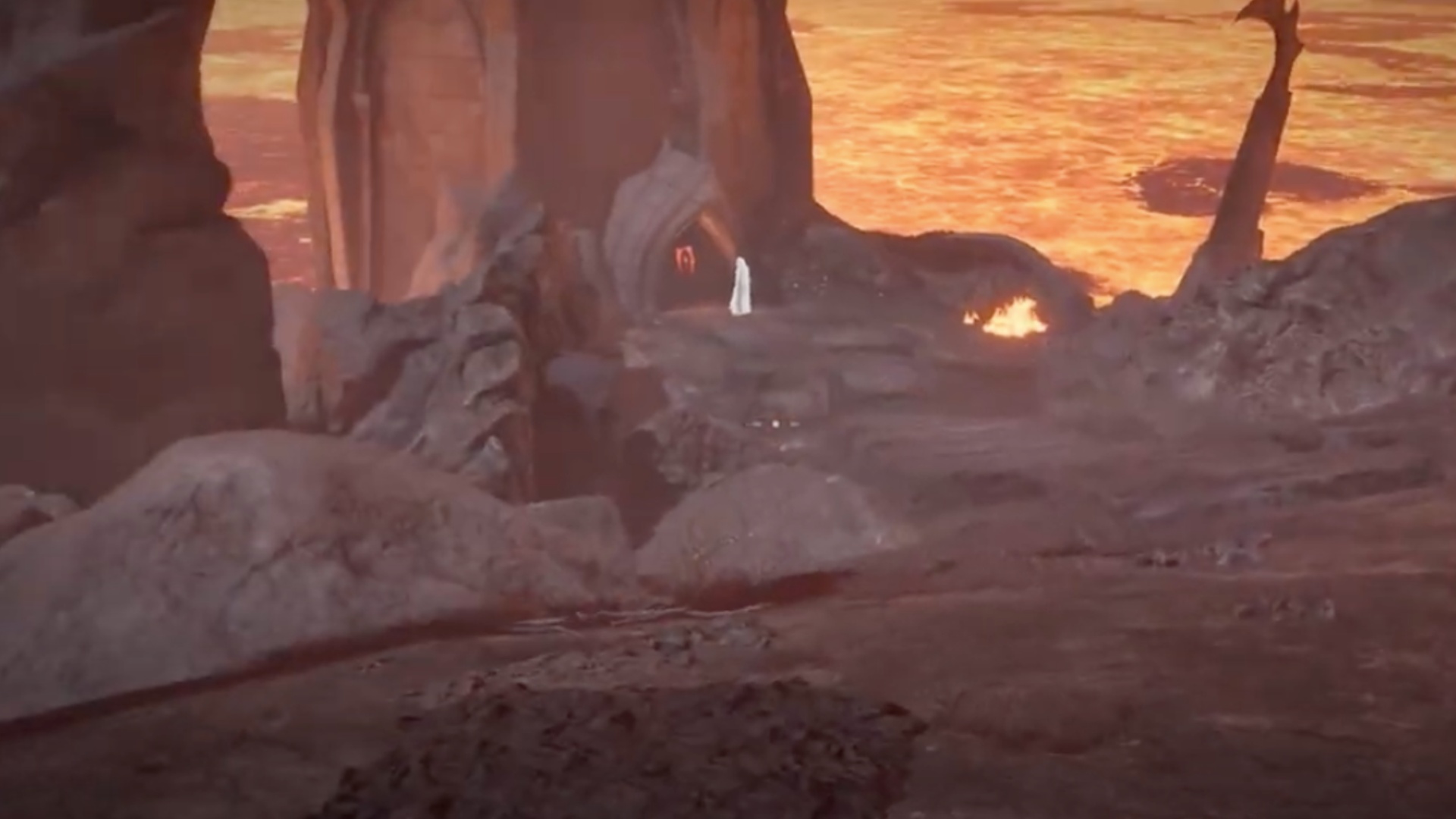 The Lava flowing in the Oblivion plane in Oblivion Remastered