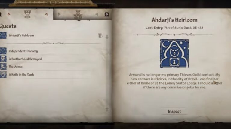 An Objective of the Ahdarji's Heirloom quest (Image via Bethesda)