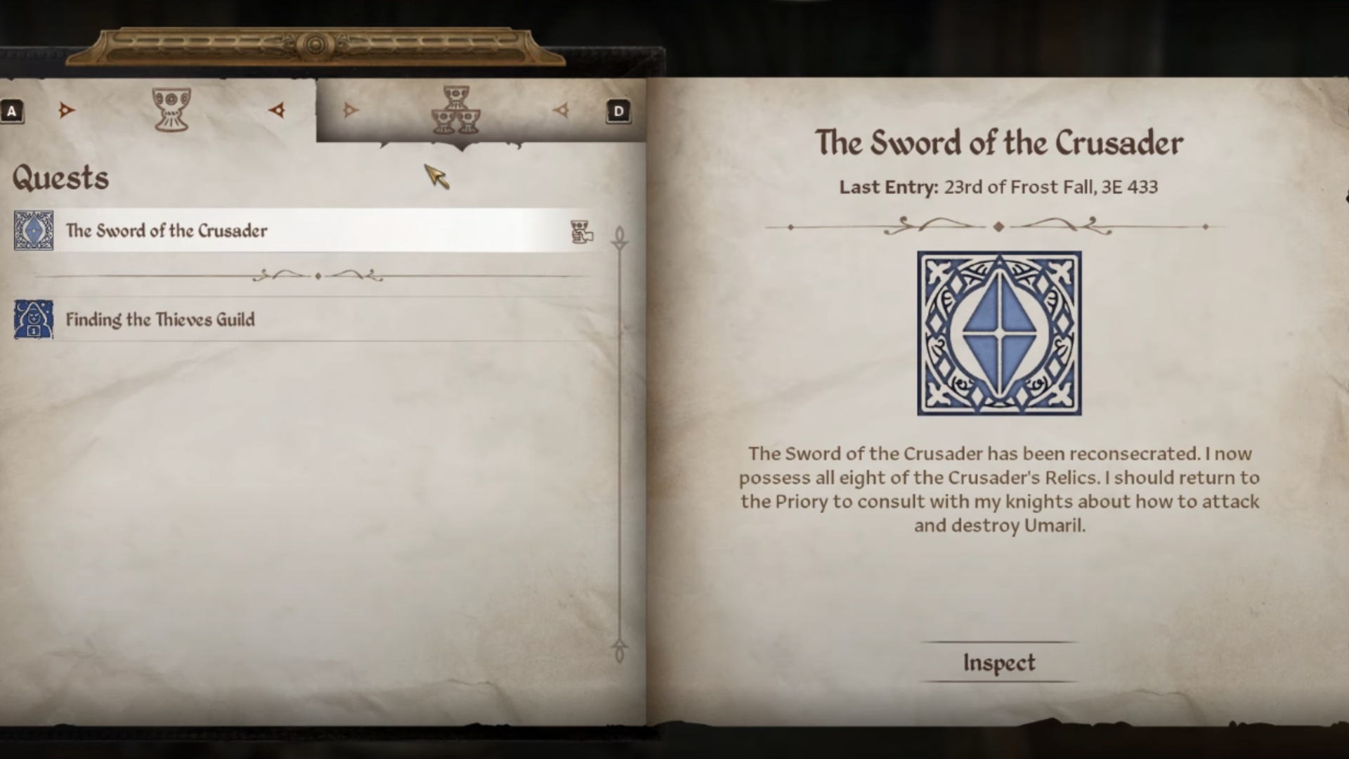 You will need to purify the sword of the crusader