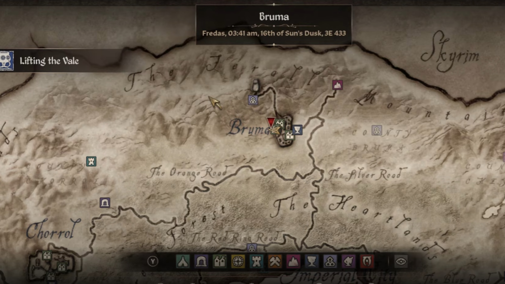 Location to start the he Lifting the Vale quest (Image via Bethesda | Quick Tips/YouTube)