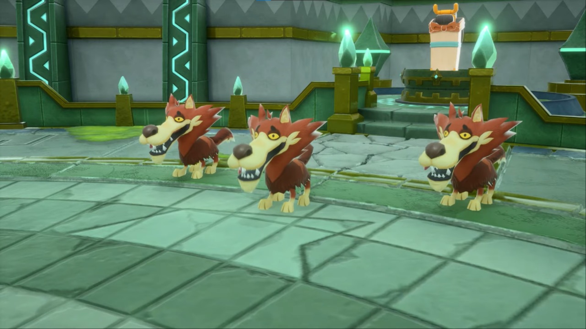 Defeat the pack of wolves inside the shrine (Image via LEVEL5 Inc)