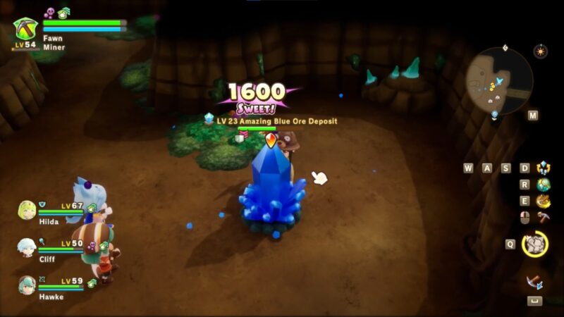 Break the Blue Ore deposits in Fantasy Life i The Girl Who Steals Time (Image via LEVEL5 Inc)