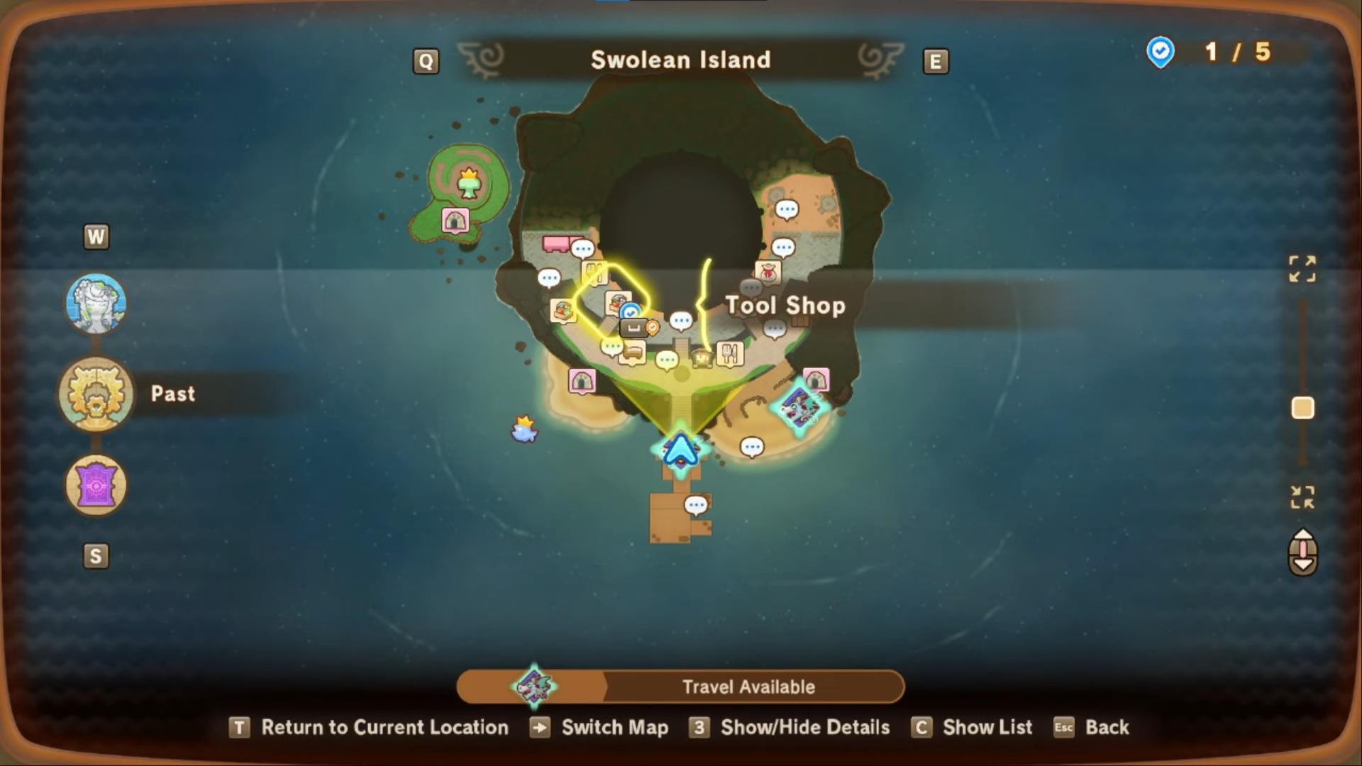 Location of the Tool Shop on Swolean Island (Image via LEVEL5 Inc)