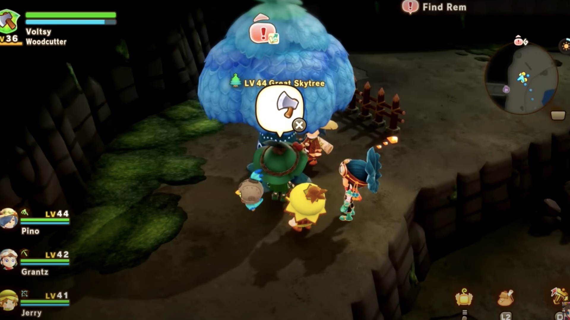 Chop the trees to level up your skills in Fantasy Life i (Image via Level-5 Inc | HeroVoltsy/YouTube)