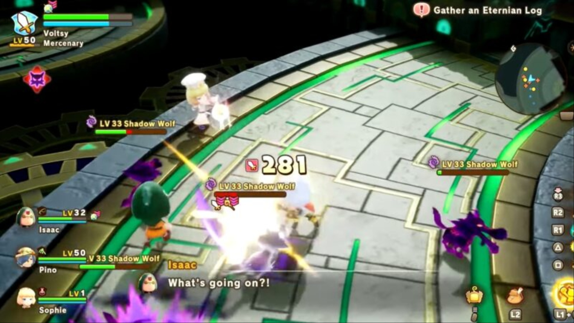 Defeat the shadow enemies (Image via LEVEL5 Inc)