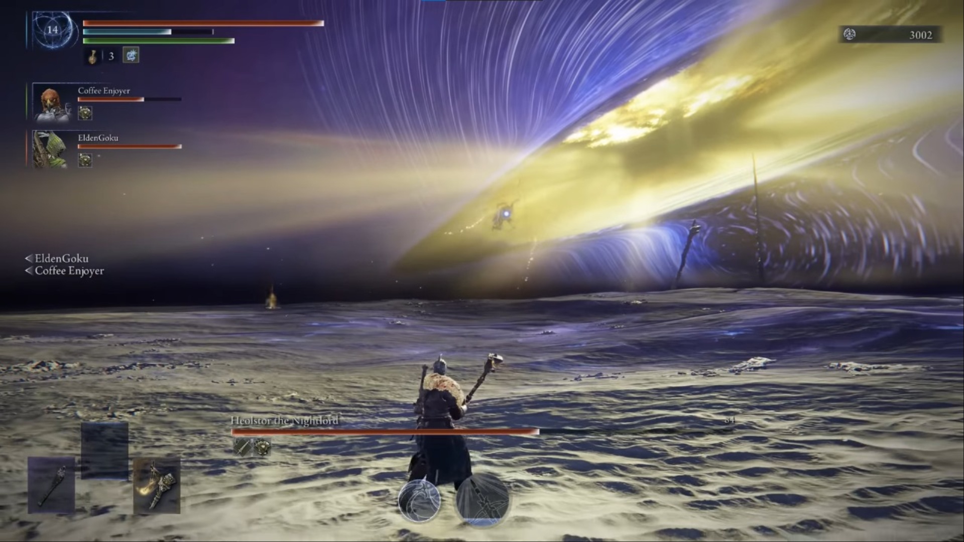 Heolstor opening a rift in the sky (Image via Bandai Namco Entertainment & YouTube @ExoGhost)