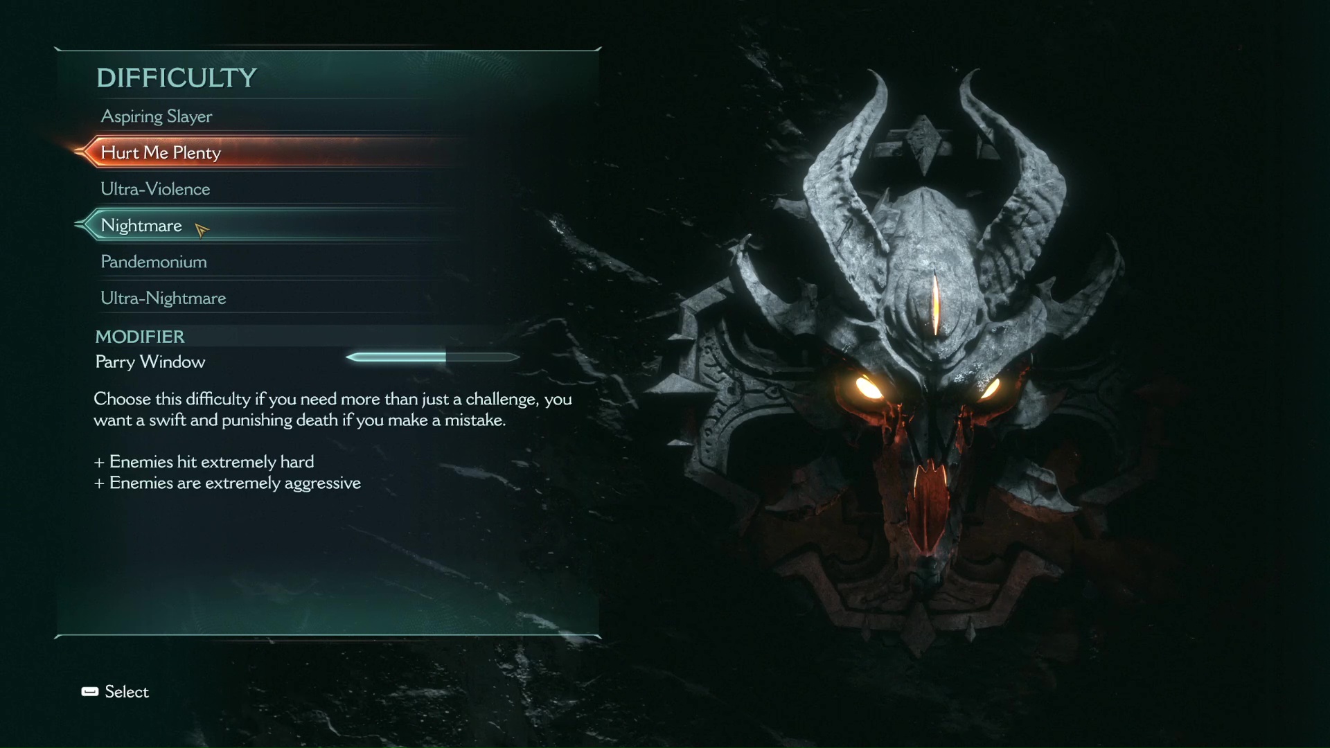 Nightmare difficulty in DOOM The Dark Ages.