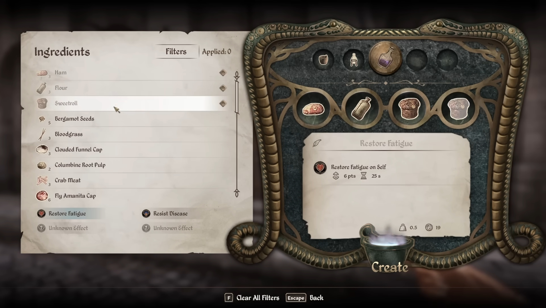 Use a Mortar and Pestle to open the Alchemy tab (Image via Bethesda)