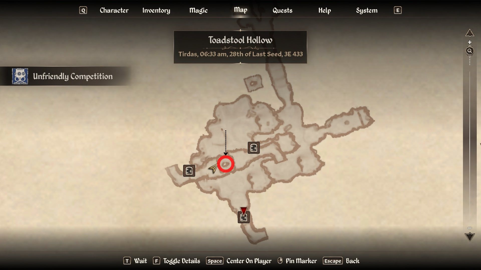 Pile of rocks location in Toadstool Hollow (Image via Bethesda)