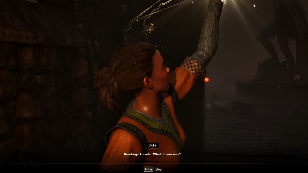 Oleta using Restoration magic (Image via Bethesda)