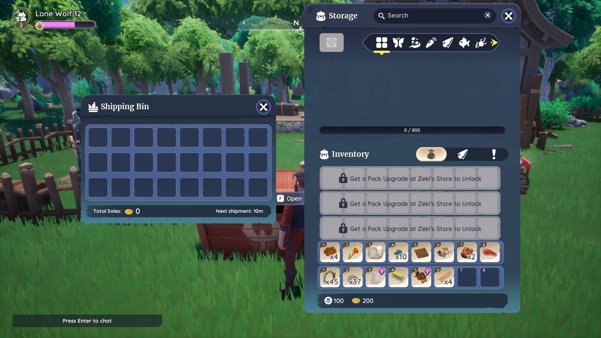 Shipping Bin automatically ships and sells items every 30 minutes
