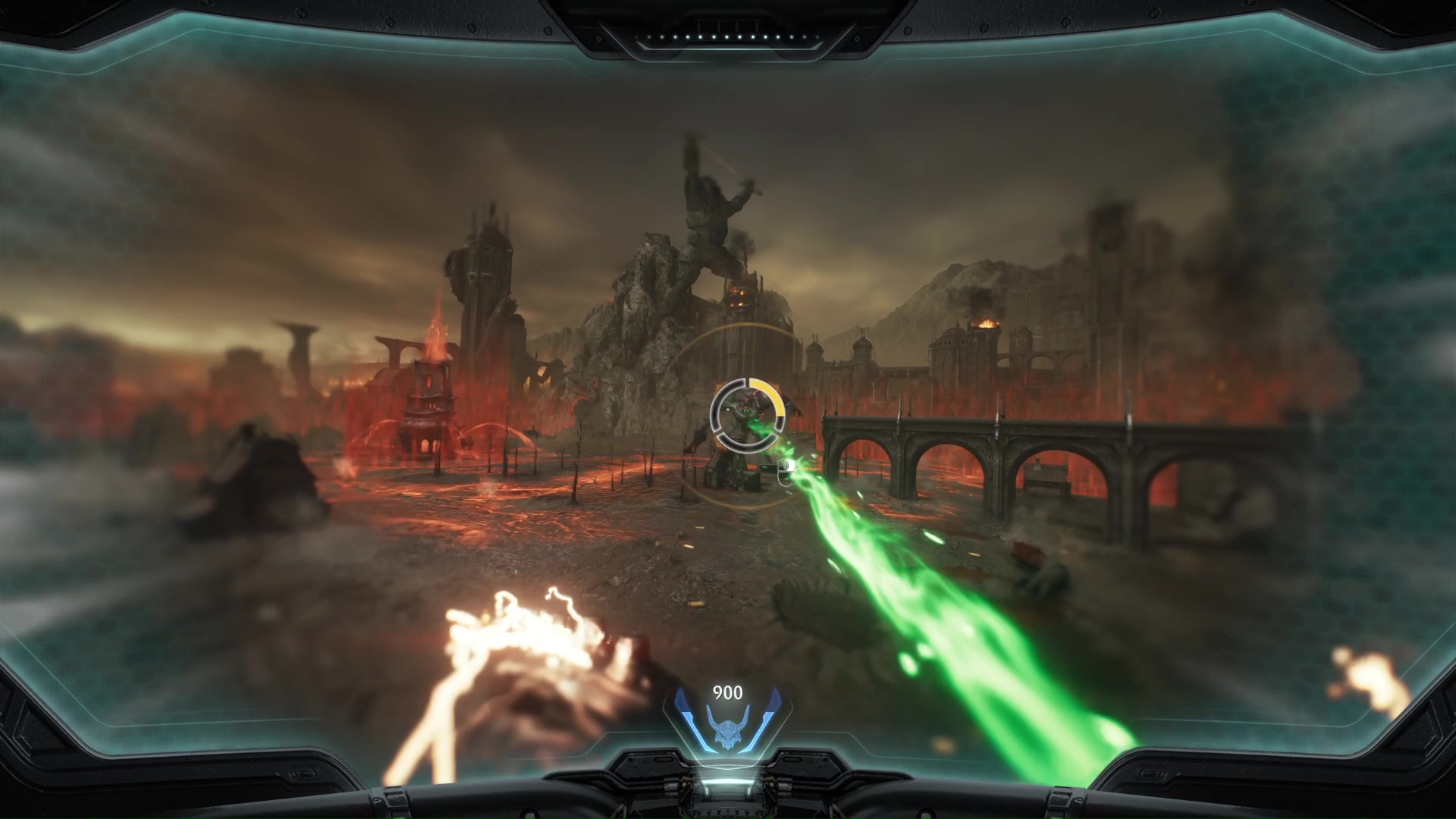 Perfect Dodging while using Atlan in DOOM The Dark Ages.