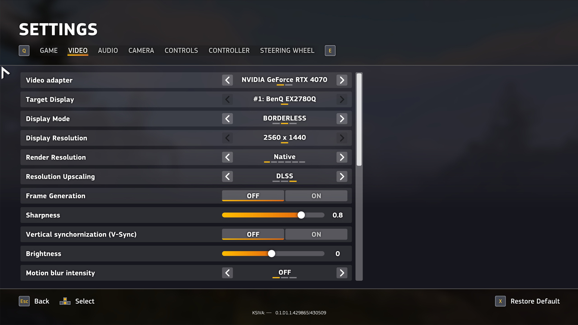 Roadcraft Settings Page