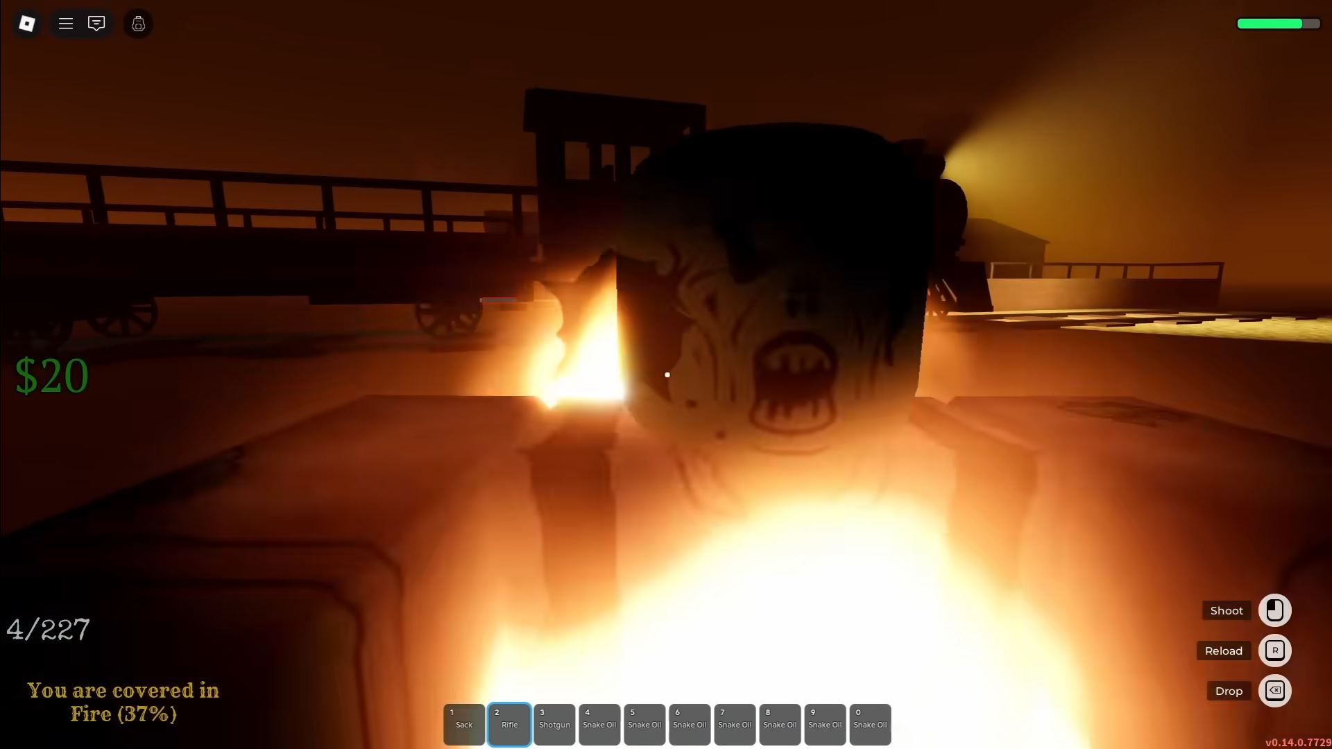 Scorched Earth burning zombie (Image via Roblox)