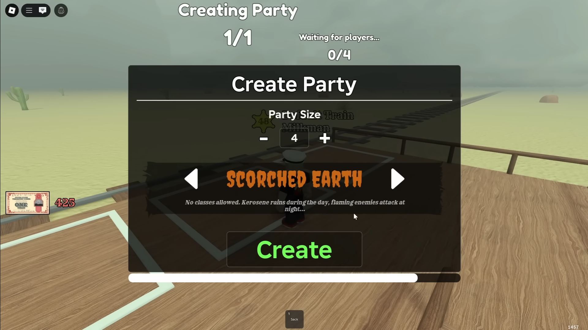 Scorched Earth mode in Dead Rails (Image via Roblox)
