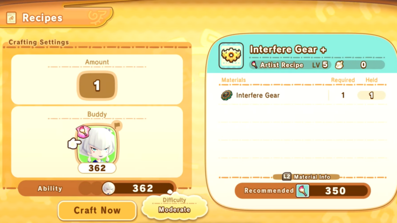 Interfere Gear + Recipe