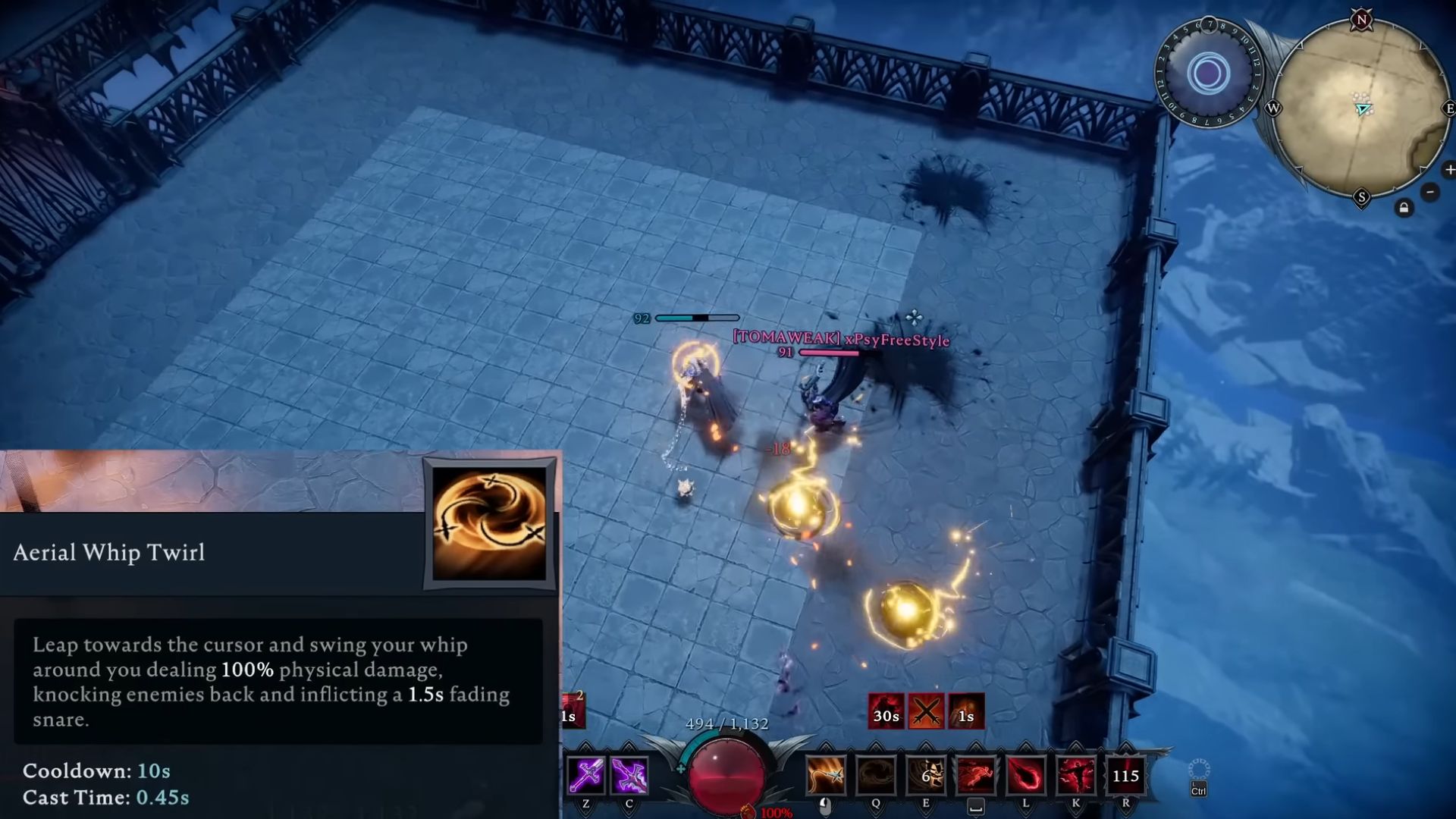 The Aerial Whip Twirl skill in V Rising (Image via Stunlock Studios)