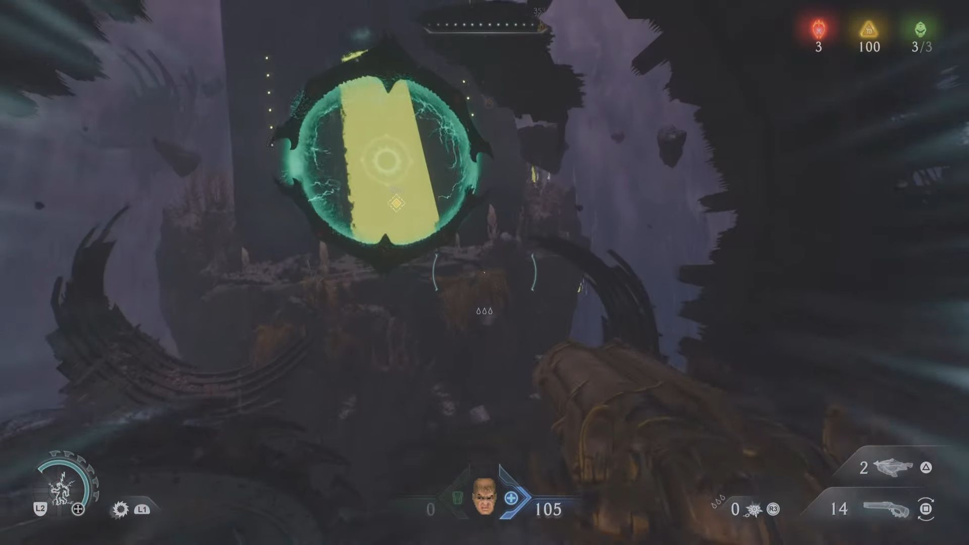 Jumping into the third portal (Image via Bethesda | Deltia's Gaming)