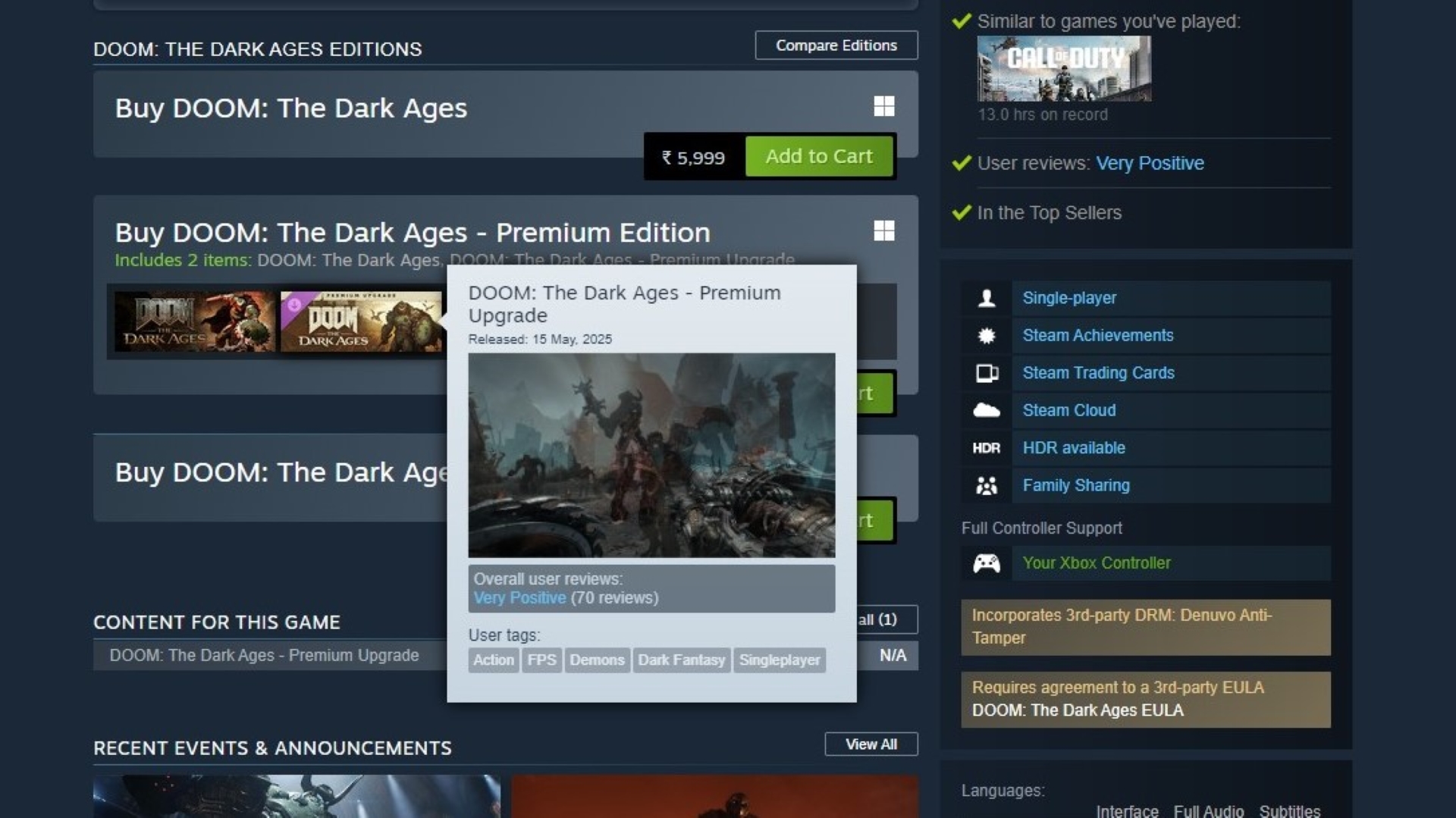 Get the premium upgrade to acquire skins (Source: Bethesda Softworks)