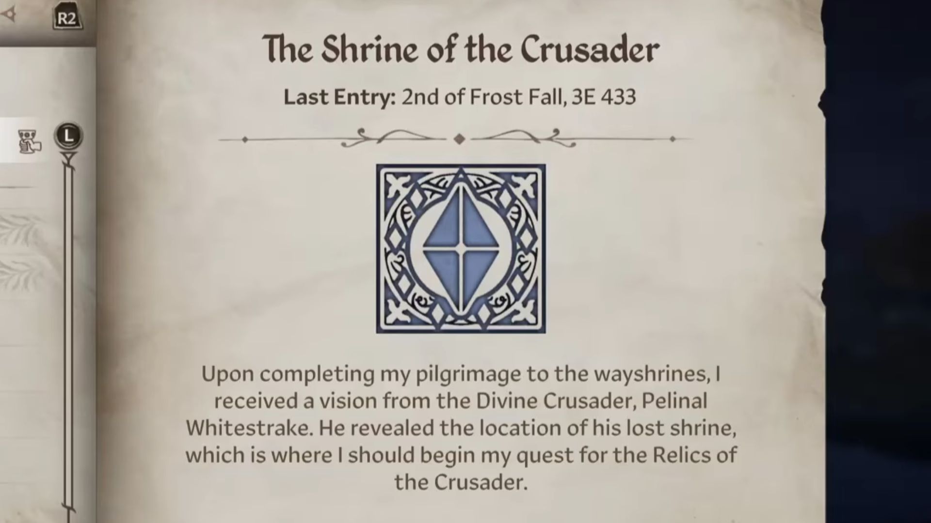 Oblivion Remastered: Shrine of Crusader Quest Guide