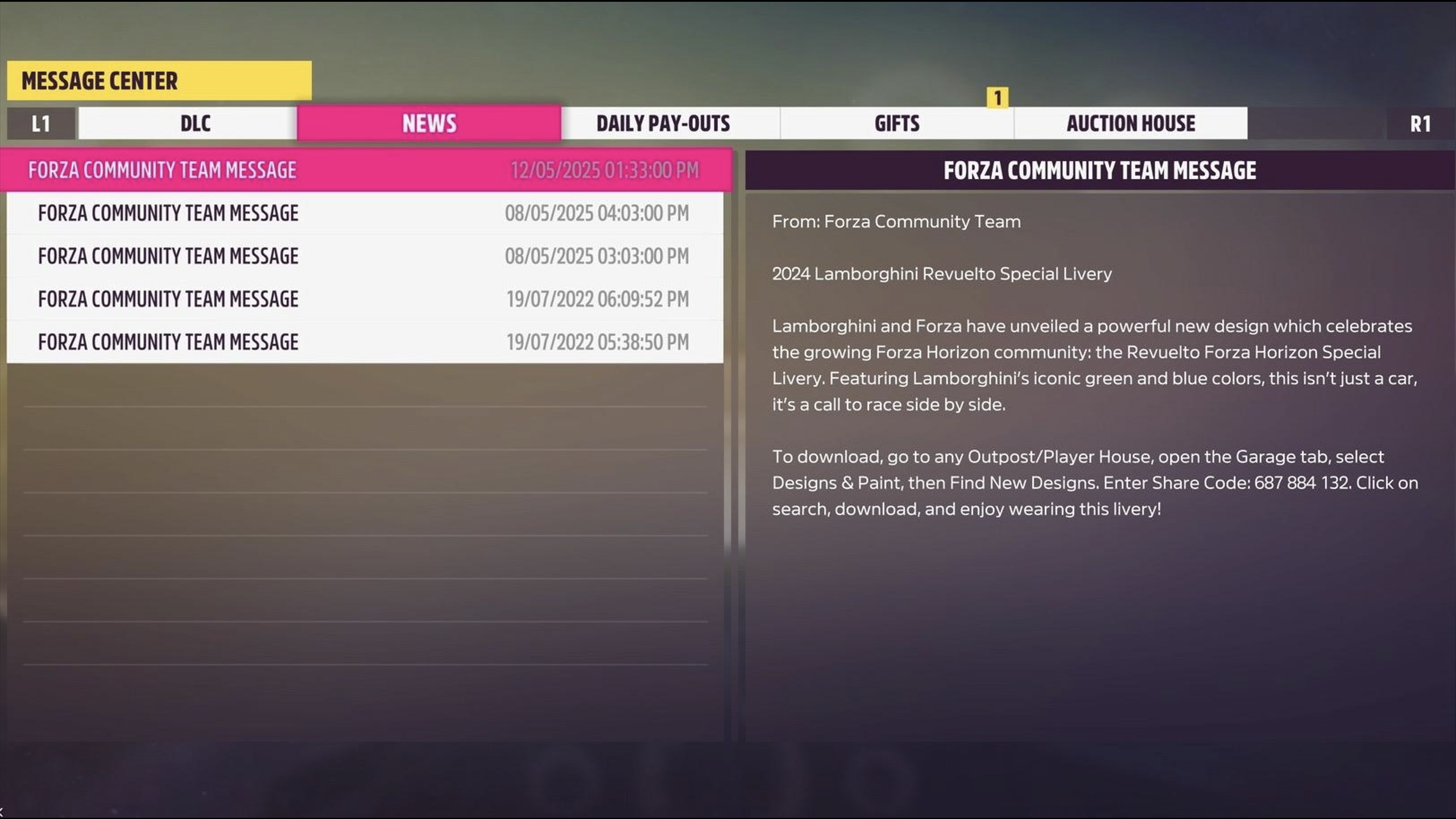 Forza Community Team Message