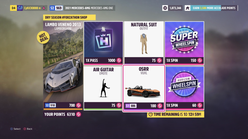 Unlock 2017 VUHL 05RR from Horizon Forzathon Shop