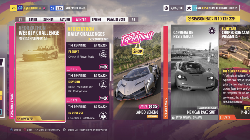 Complete the #Forzathon Weekly Challenge